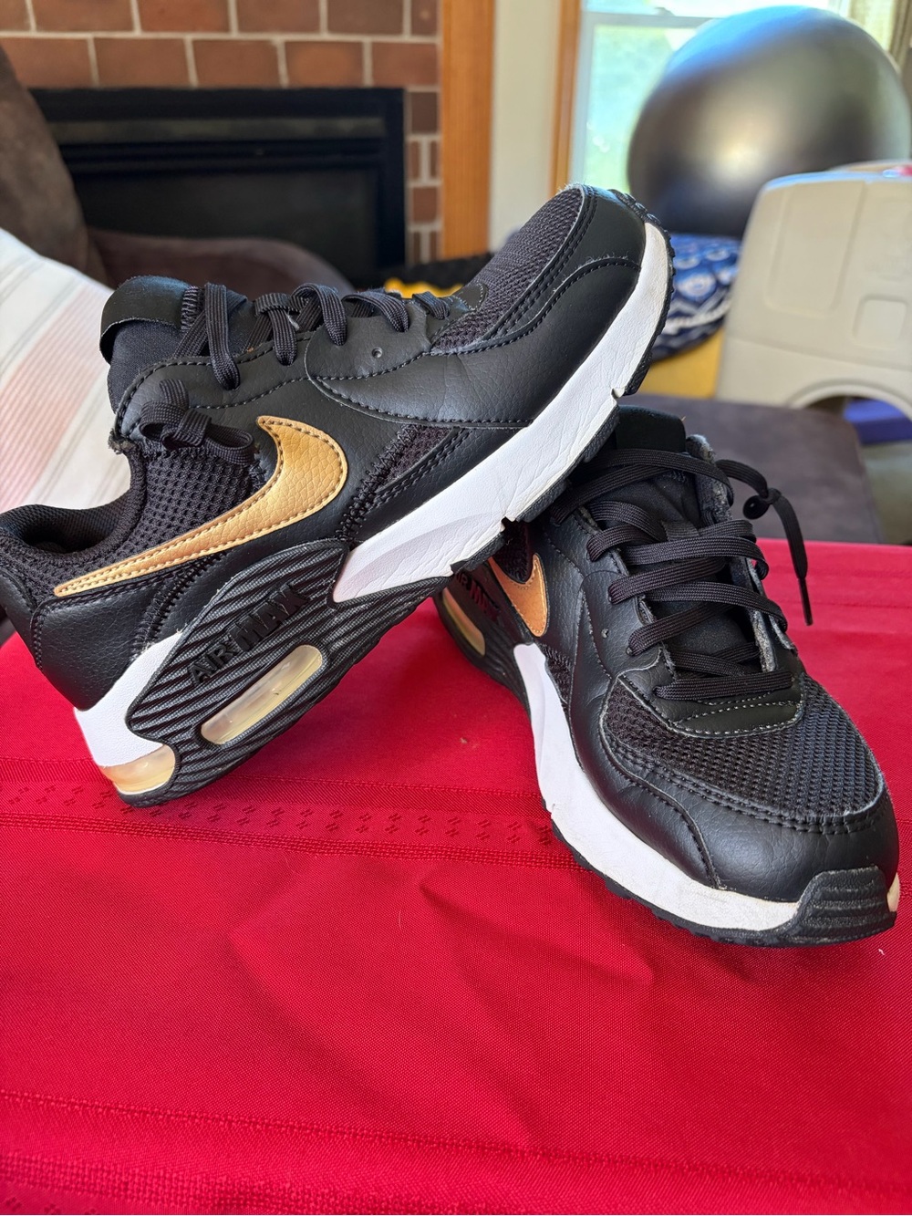 Nike women’s Black and Gold Low-Top Sneakers